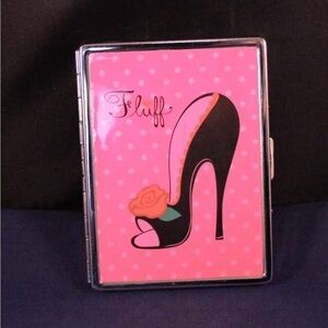 Fluff Stiletto Rose 2-Sided Chrome 4" Id Holder GUC
